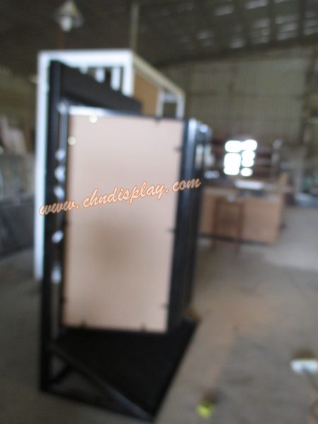 翻頁(yè)式木地板金屬多放展示架子WF011